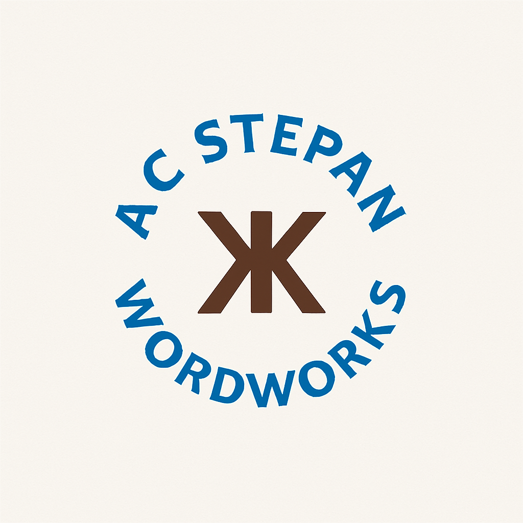 Logo. AC Stepan WordWorks in a circle, with Cyrillic letter ZH in the center.